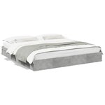 vidaXL Cadre de lit avec tiroirs sans matelas gris béton 180x200 cm