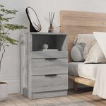 vidaXL Tables de chevet 2 Pièces Sonoma gris Bois d'ingénierie