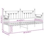 vidaXL Cadre de lit de jour avec tête de lit Blanc 80 x 200 cm Acier