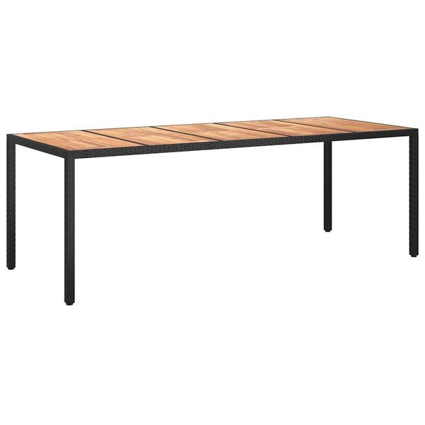 vidaXL Table de jardin pour repas Noir 250 x 100 x 75 cm Poly rotin