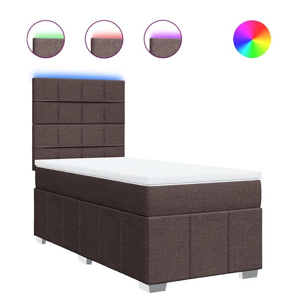 vidaXL Sommier à lattes de lit avec matelas Marron foncé 90x200 cm