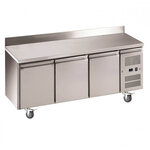 Desserte refrigeree inox dosseret 100x20mm -2/+8°c - r600a - inox3pleine x700xmm