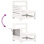 vidaXL Salon de jardin 7 Pièces blanc bois de pin massif
