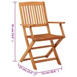 vidaXL Chaises de jardin pliables lot de 4 Bois d'eucalyptus massif