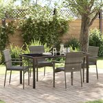 vidaXL Ensemble de salle à manger pour jardin 5 Pièces Gris Poly rotin
