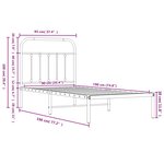 vidaXL Cadre de lit métal sans matelas avec pied de lit blanc 90x190cm