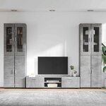 vidaXL Ensemble meuble TV FLORIN Gris béton Bois d'ingénierie