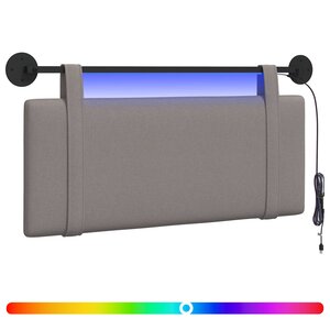 vidaXL Tête de lit suspendue Taupe Tissu