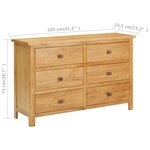 vidaXL Commode 105x33 5x73 cm Bois de chêne massif