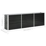 vidaXL Lit surélevé de jardin Acier galvanisé 240x40x77 cm Anthracite