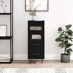 vidaXL Buffet Noir 34 5x34x90 cm Bois d'ingénierie