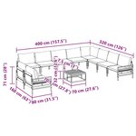 vidaXL Ensemble de canapé de jardin 11 Pièces Anthracite Acier