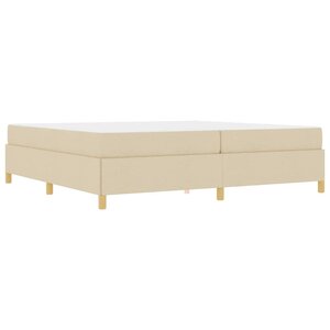 vidaXL Lit à ressorts avec matelas Blanc et crème 200 x 200 cm tissu
