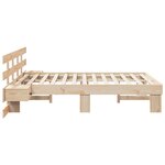 vidaXL Cadre de lit Marron 135 x 190 cm Pin massif et pin massif