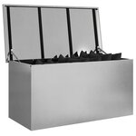 vidaXL Boîte de Rangement Extérieure Argent 100 x 50 5 x 50 cm Acier