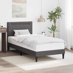 vidaXL Cadre de lit avec bandes LED Gris 80 x 200 cm Simili cuir