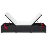 vidaXL Chaises longues avec coussins lot de 2 Résine tressée Noir