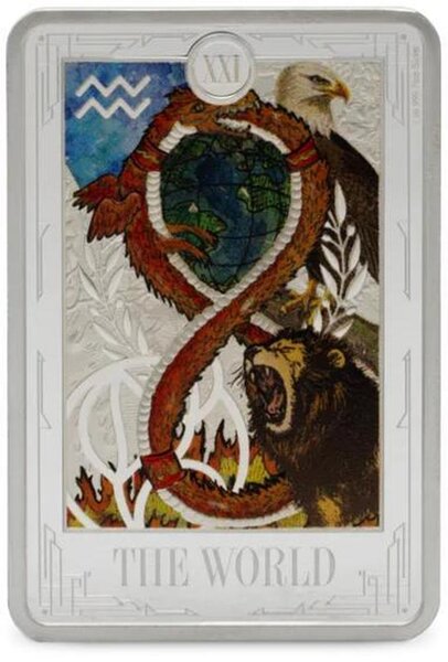 Pièce de monnaie en Argent 2 Dollars g 31.1 (1 oz) Millésime 2025 Tarot Niue WORLD