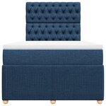 vidaXL Sommier à lattes de lit avec matelas bleu 120x190 cm tissu