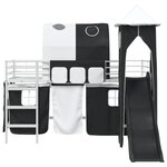 vidaXL Lit mezzanine pour enfants Blanc et Noir 79 5 x 200 cm Métал