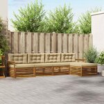 vidaXL Ensemble de canapés d'extérieur 5 Pièces Naturel et Beige