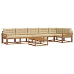vidaXL Ensemble de canapés d'extérieur 7 Pièces Naturel et Beige