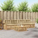 vidaXL Ensemble de canapés d'extérieur 5 pc Blanc et Beige