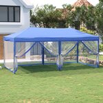 vidaXL Tente de réception pliable avec parois Bleu 3x6 m