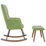 vidaXL Chaise à bascule avec repose-pied Vert clair Velours