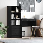 vidaXL Bureau avec tiroir avec étagère avec stockage 2 Pièces Chêne noir
