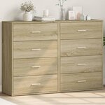 vidaXL Buffets 2 Pièces chêne sonoma 60x31x84 cm bois d'ingénierie