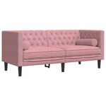 vidaXL Ensemble de canapé Chesterfield et traversins 2Pièces rose velours