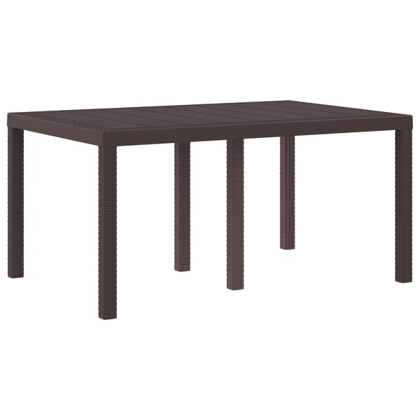 vidaXL Table de jardin pour repas Marron 150 x 100 x 73 cm polyrotin
