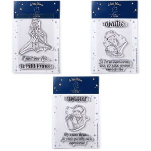9 Tampons transparents Le Petit Prince Messages + Renard + Fleur