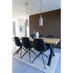 2 chaises de salle à manger en cuir synthétique avec pivot noir et pieds noirs