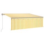 vidaXL Auvent automatique rétractable avec store 4x3 m Jaune et blanc