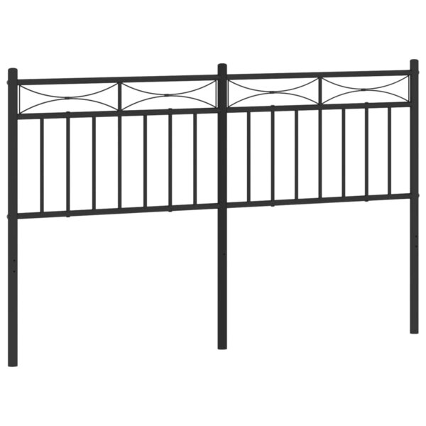 vidaXL Tête de lit métal noir 140 cm