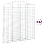 vidaXL Paniers à gabions arqués 12 Pièces 200x30x220/240 cm fer galvanisé