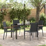 vidaXL Ensemble de salle à manger de jardin 5 pièces Noir Textilène et Acier