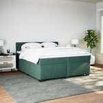 vidaXL Sommier à lattes de lit et matelas Vert foncé 200x200cm Velours
