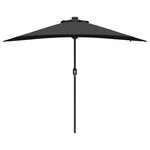 vidaXL Parasol de jardin Noir 294 x 150 x 223 cm tissu