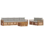 vidaXL Ensemble de canapés d'extérieur 7 Pièces Gris Naturel et Clair