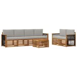 vidaXL Ensemble de canapés d'extérieur 7 pc Naturel et gris clair