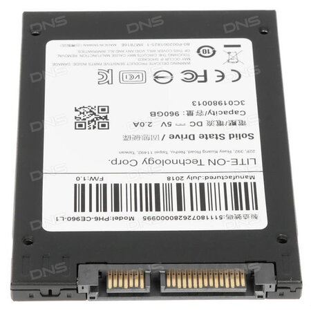 Disque Dur SSD LiteOn MU3 Series 960 Go S-ATA
