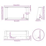 vidaXL Pieds de table basse en U 2 pièces Blanc 70 x (30-31) cm Acier