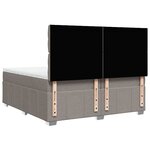 vidaXL Sommier à lattes de lit avec matelas Taupe 200x200 cm Tissu