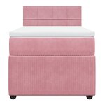 vidaXL Sommier à lattes de lit avec matelas Rose 90x200 cm Velours