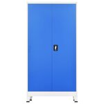vidaXL Armoire de vestiaire 2 portes Métal 90x40x180 cm Gris et bleu