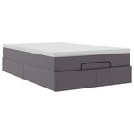 VidaXL Cadre de lit ottoman avec matelas gris 120x190 cm similicuir