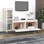 vidaXL Meubles TV 2 Pièces Blanc Bois massif de pin